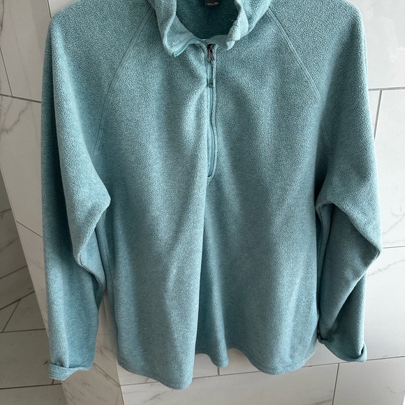 Eddie Bauer Teal Fleece Quarter-Zip - Picture 1 of 2